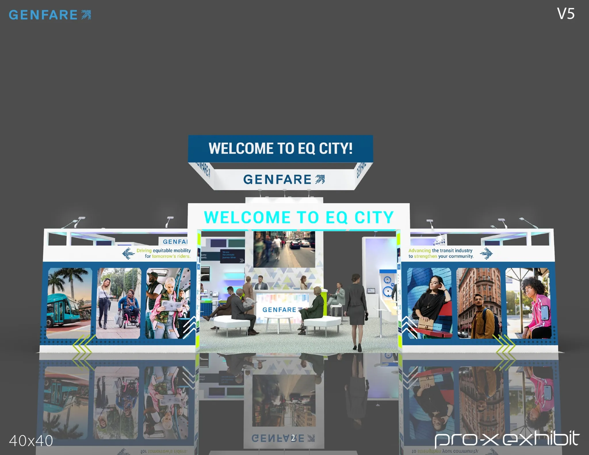 40x40 Island booth design by Pro-X Exhibits